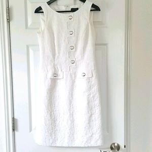 Tahari Damask White Sheath Dress